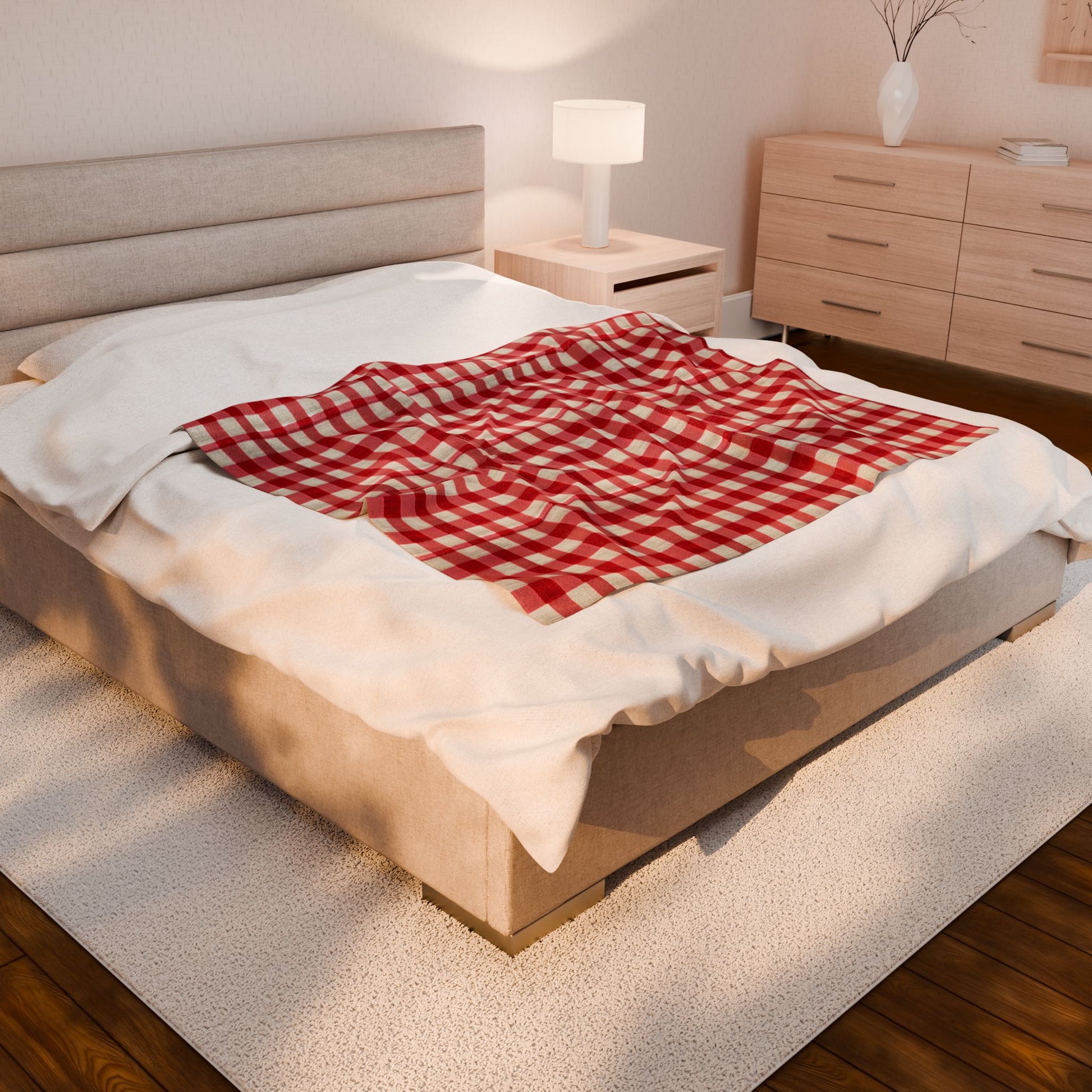Cozy Velveteen Plush Blanket - Warm Blanket for Home Décor, Holiday Gift, Soft Throw, Picnic Blanket, Bedspread