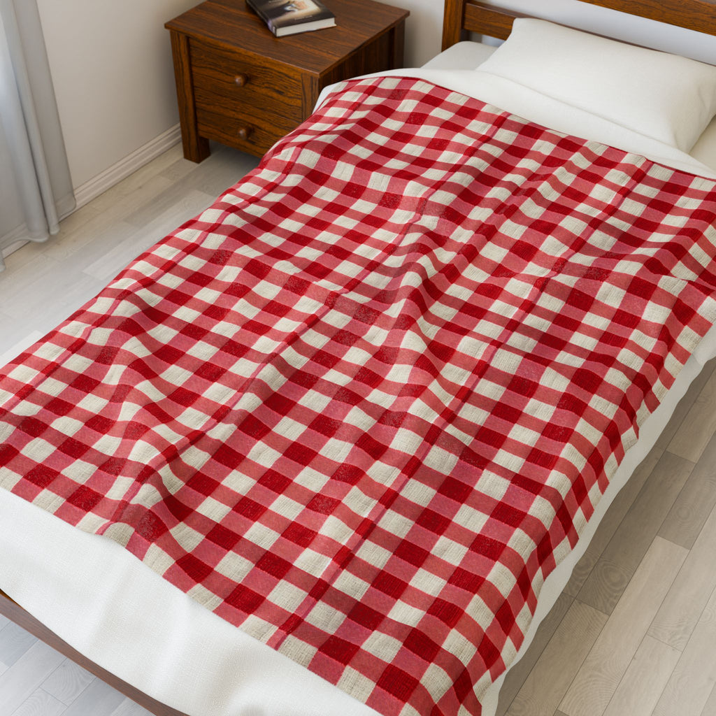 Cozy Velveteen Plush Blanket - Warm Blanket for Home Décor, Holiday Gift, Soft Throw, Picnic Blanket, Bedspread