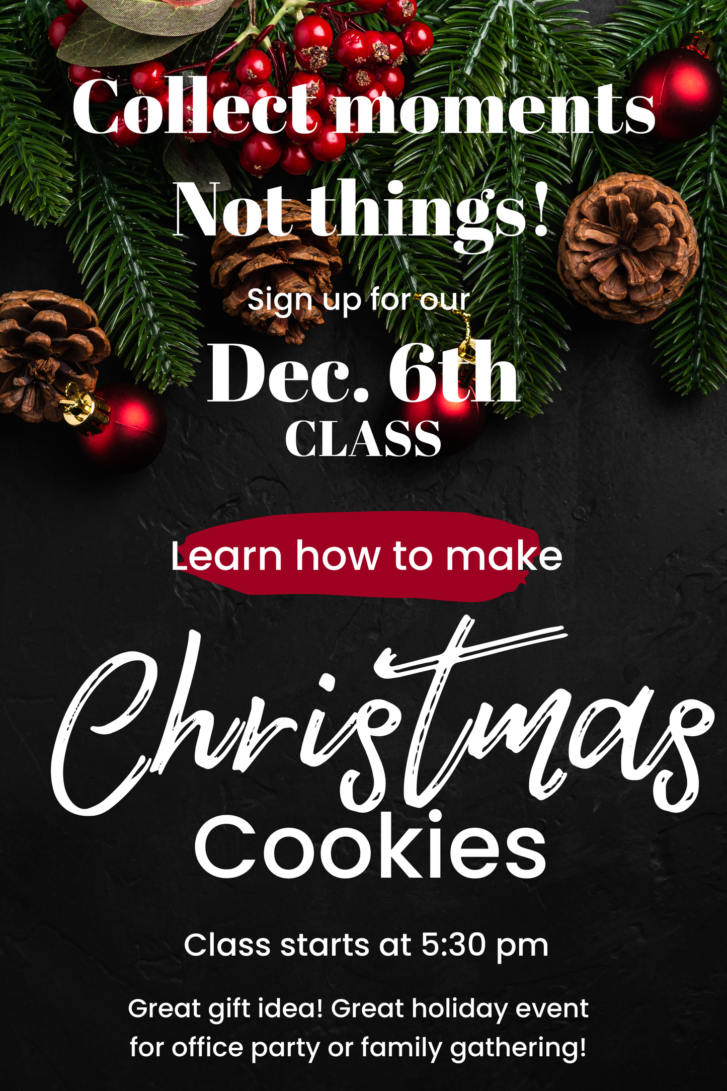 Learn how to make homemade holiday cookies in Boca Raton Dec. 6th